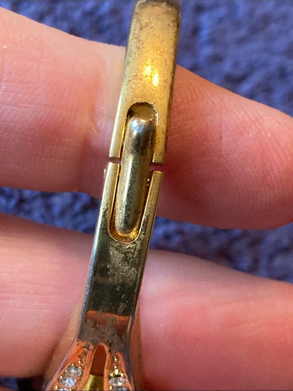 Gold-Tone Crystal Ladies Watch Blue Dial Runs Perfectly